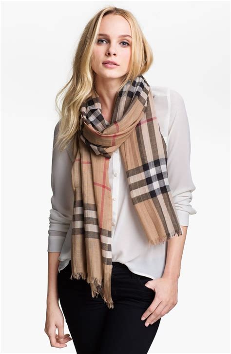 burberry wool and silk scarf|Burberry giant check print scarf.